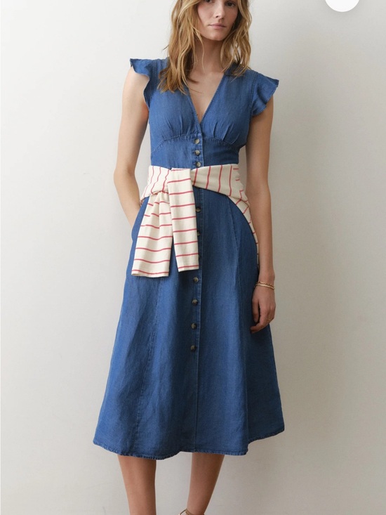 Marine Layer Dresses & Skirts - Marine Layer Blue Midi Button-Front Dress